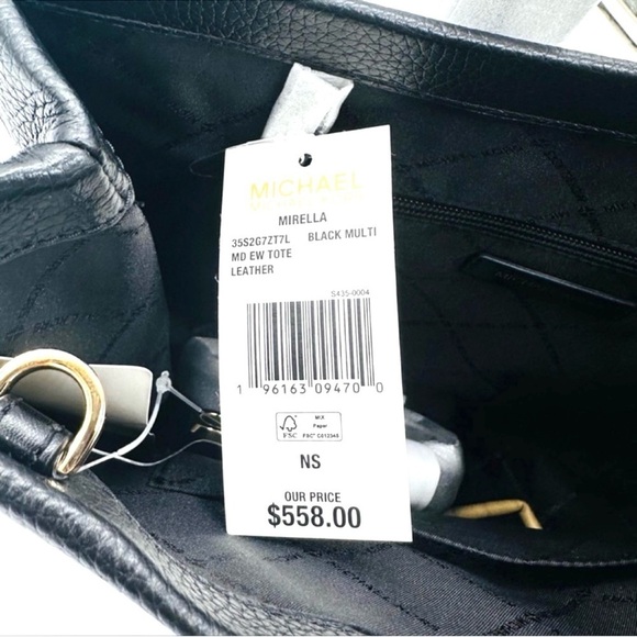 Michael Kors Medium Mirella Tote Bag Black Leather - Picture 12 of 12
